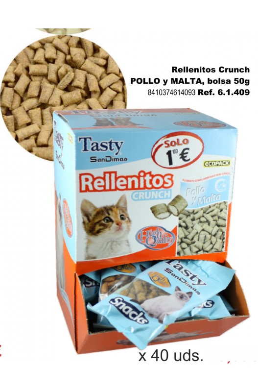 Rellenitos Crunch Cat Pollo/malta 50 Gr. C/40 Bolsas