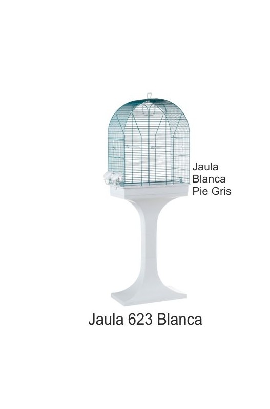 Jaula Pajaro 623 Blanca + Pie